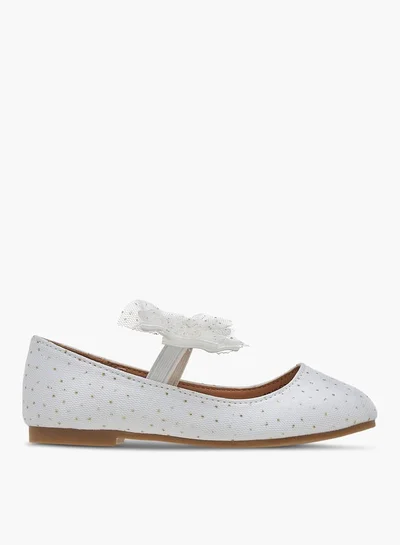 Flora Bella By Shoexpress Girls Textured Ballerina Shoes With Elastic And Bow Detail Ramadan Collection