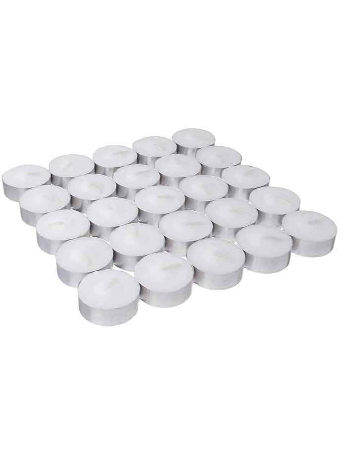 Generic Tea Lights Candles 4 Hour Long Burning Tealight Candles Unscented White 50 Pack  - Image 1