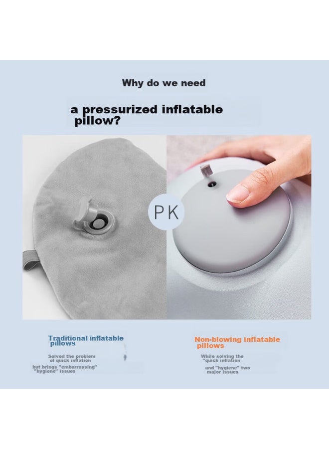 Suncojia Suncojia Inflatable U-shaped Pillow, Portable Pump-inflatable Pillow, Neck Support Pillow For Business Trips And Travel, Neck Pillow, Essential Travel Accessory - Image 1