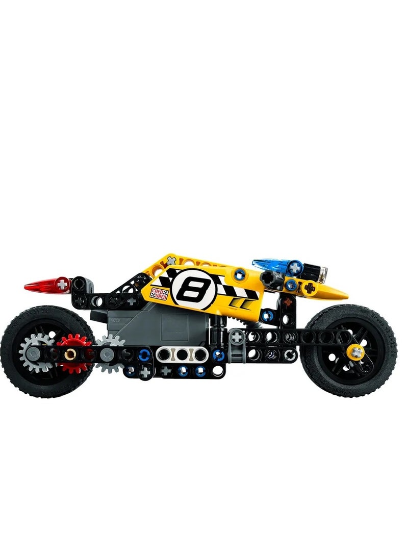 FUSIONPULSE FusionPulse Toy Stunt Bike 3419 – Technic Pullback Building Set (140 Pieces) 