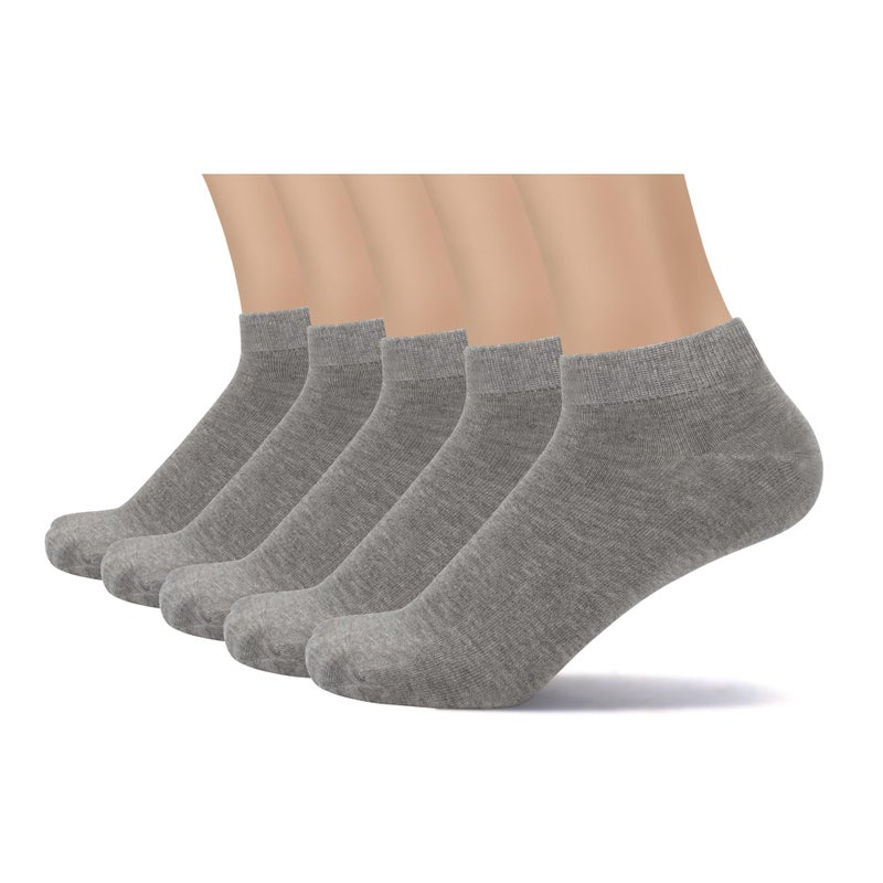 SERISIMPLE Thin Viscose Bamboo Low Cut Ankle Socks Men Thin Breathable Sock Comfort Cool Softy Sock 5 Paris(Large, Light grey) - Image 1