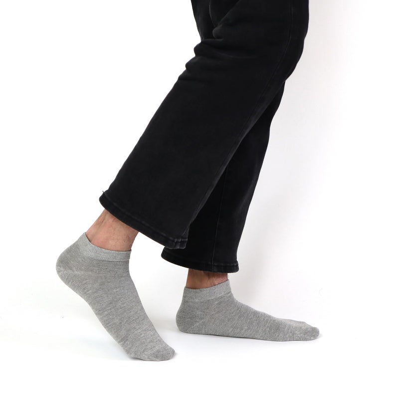 SERISIMPLE Thin Viscose Bamboo Low Cut Ankle Socks Men Thin Breathable Sock Comfort Cool Softy Sock 5 Paris(Large, Light grey) - Image 5