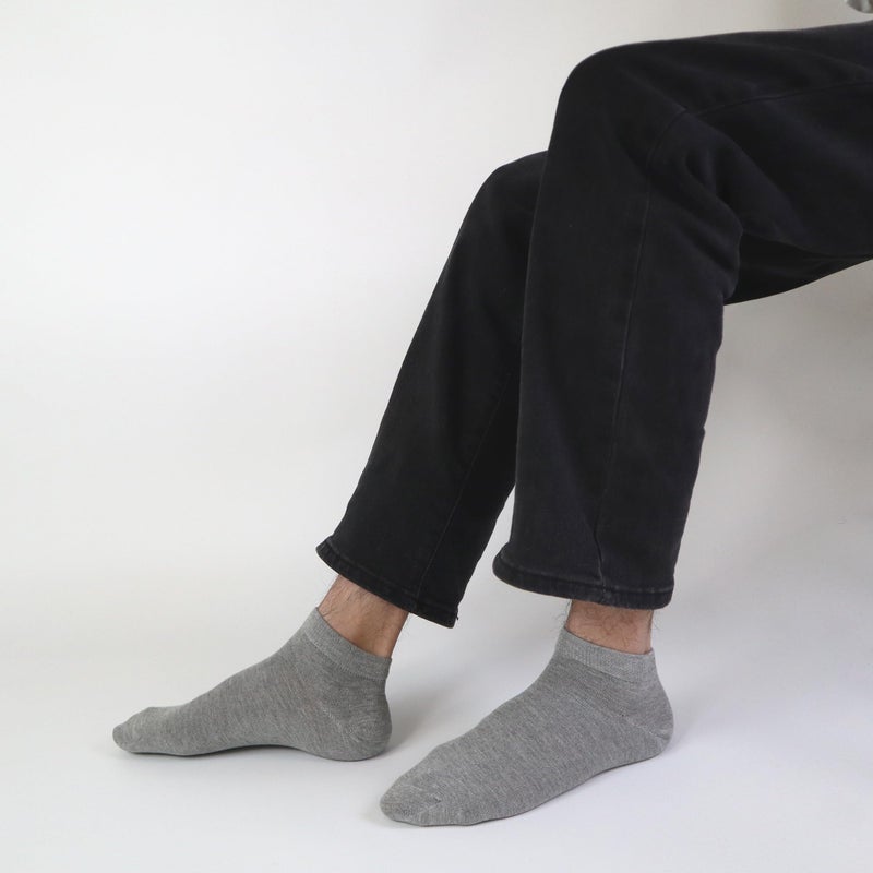 SERISIMPLE Thin Viscose Bamboo Low Cut Ankle Socks Men Thin Breathable Sock Comfort Cool Softy Sock 5 Paris(Large, Light grey) - Image 4