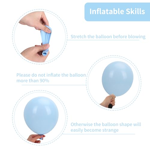 RUBFAC 87pcs Pastel Blue Balloons Different Sizes 18 12 10 5 Inches for Garland Arch, Premium Blue Latex Balloons for Birthday Wedding Baby Shower Bridal Shower Party Decorations - Image 3