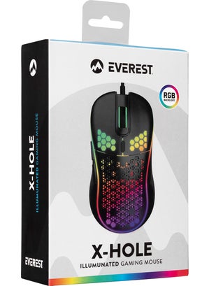 Everest SM-G66 X-Hole USB Black 7d Optical 8000DPI LED Light Mouse  - Image 5