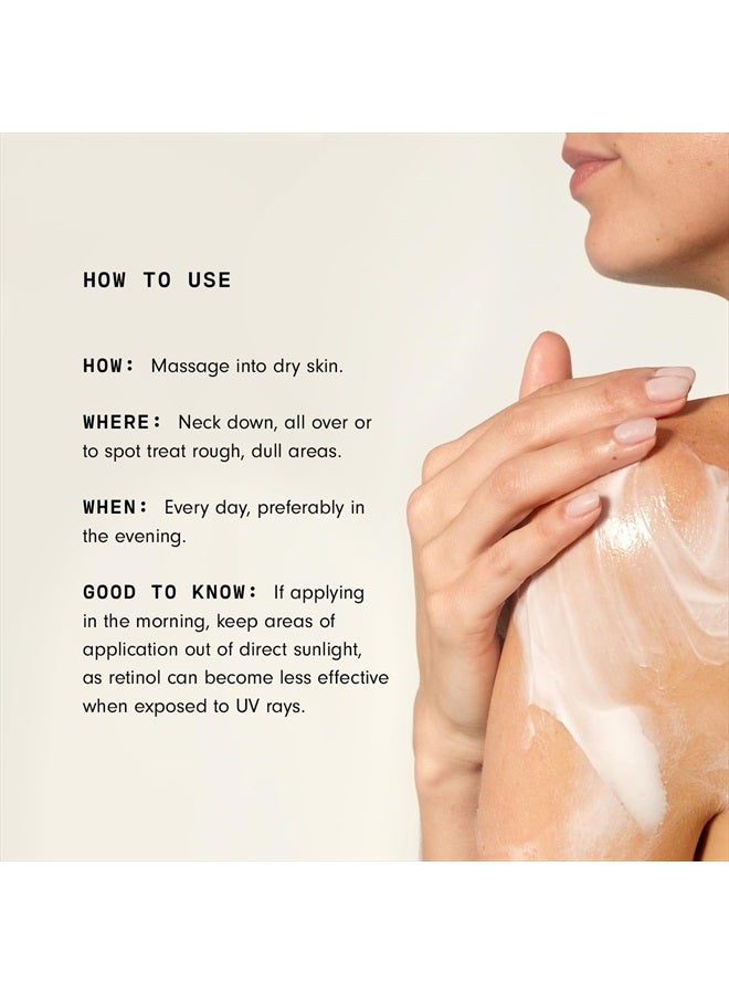 Versed Press Restart Retinol Body Lotion - Skin Firming Lotion with Cocoa Butter, Squalane & Vitamin E - Lightweight All-Over Body Moisturizer for Dark Spots and Aging Dry Skin (6 oz) - Image 3