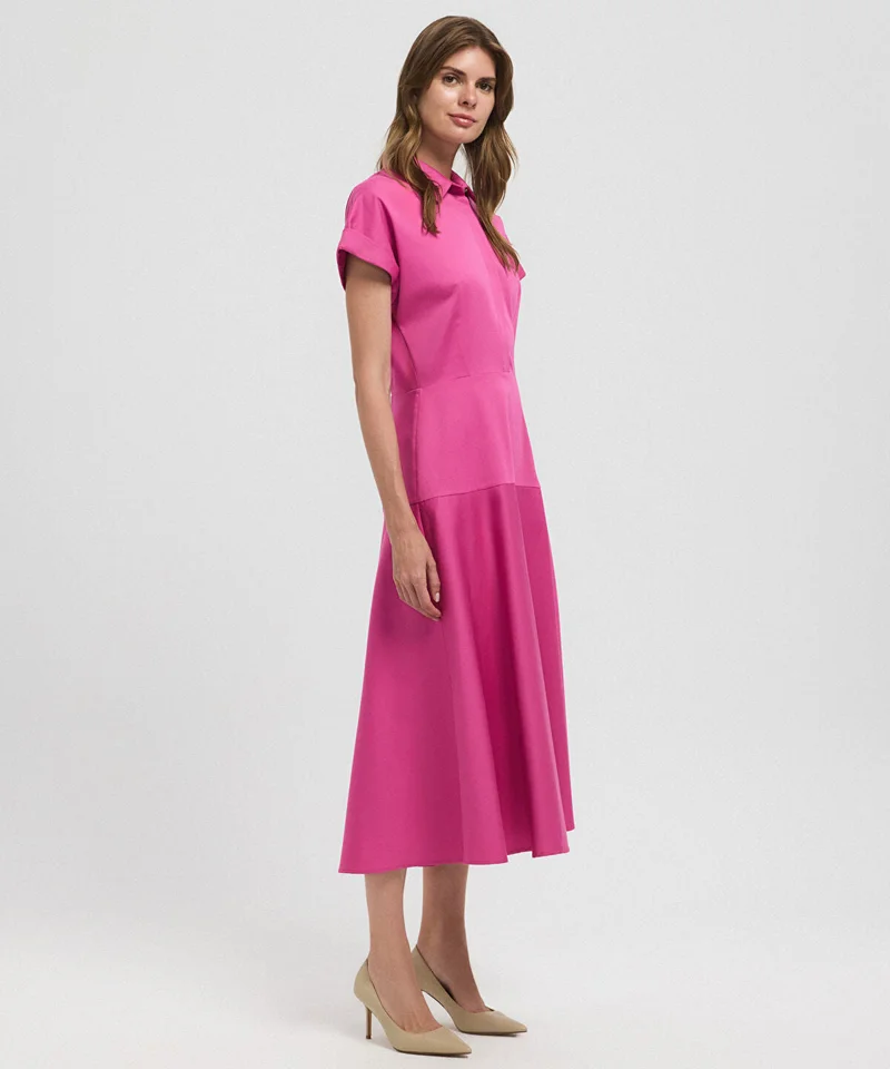 ابيكول Buttoned A-Line Shirt Dress