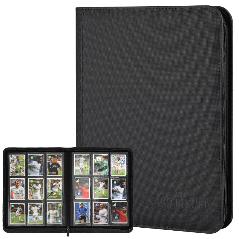 CARDBINDER 9 Pockets Card Binder,Premium Zip Trading Card Binder,540 Double Sided Pocket PU Collection Binder, Collector Album, Card Folder for MTG, TCG, Business Cards.(Black) - Image 1