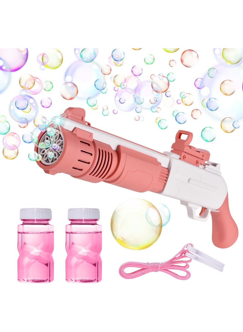 مسدسات فقاعات الصابون من يوتري، آلة فقاعات أوتوماتيكية للأطفال، لعبة فقاعات تزيد عن 6000 فقاعة في الدقيقة مع سائل فقاعات 100 مل للأطفال، لعبة، عيد ميلاد، هدايا للبنات والأولاد (بينك) - Image 1