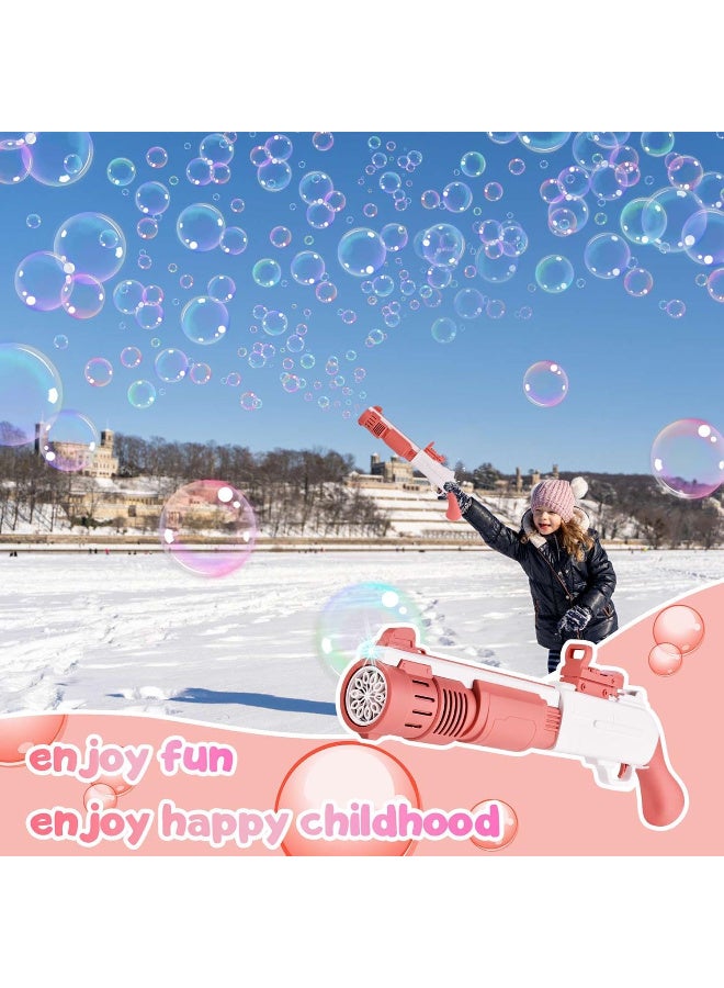 مسدسات فقاعات الصابون من يوتري، آلة فقاعات أوتوماتيكية للأطفال، لعبة فقاعات تزيد عن 6000 فقاعة في الدقيقة مع سائل فقاعات 100 مل للأطفال، لعبة، عيد ميلاد، هدايا للبنات والأولاد (بينك) - Image 2