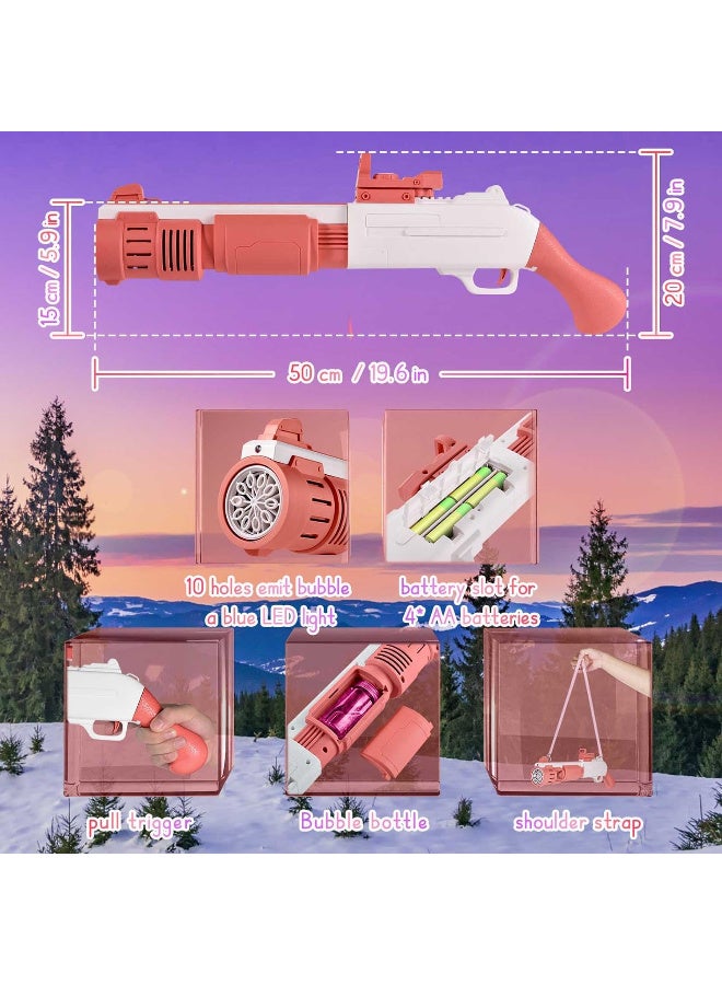 مسدسات فقاعات الصابون من يوتري، آلة فقاعات أوتوماتيكية للأطفال، لعبة فقاعات تزيد عن 6000 فقاعة في الدقيقة مع سائل فقاعات 100 مل للأطفال، لعبة، عيد ميلاد، هدايا للبنات والأولاد (بينك) - Image 5