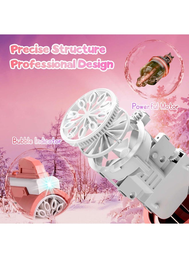 مسدسات فقاعات الصابون من يوتري، آلة فقاعات أوتوماتيكية للأطفال، لعبة فقاعات تزيد عن 6000 فقاعة في الدقيقة مع سائل فقاعات 100 مل للأطفال، لعبة، عيد ميلاد، هدايا للبنات والأولاد (بينك) - Image 4