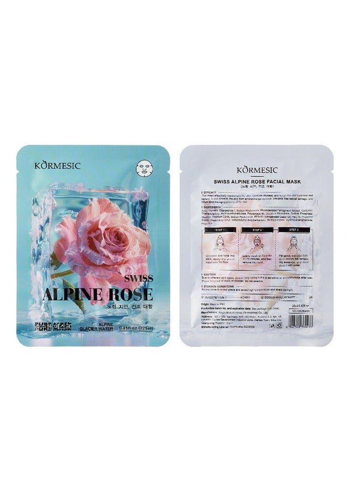 Kormesic وردة جبال الألب ترطيب وتضييق قناع 25 مل-5 حزم - Image 1