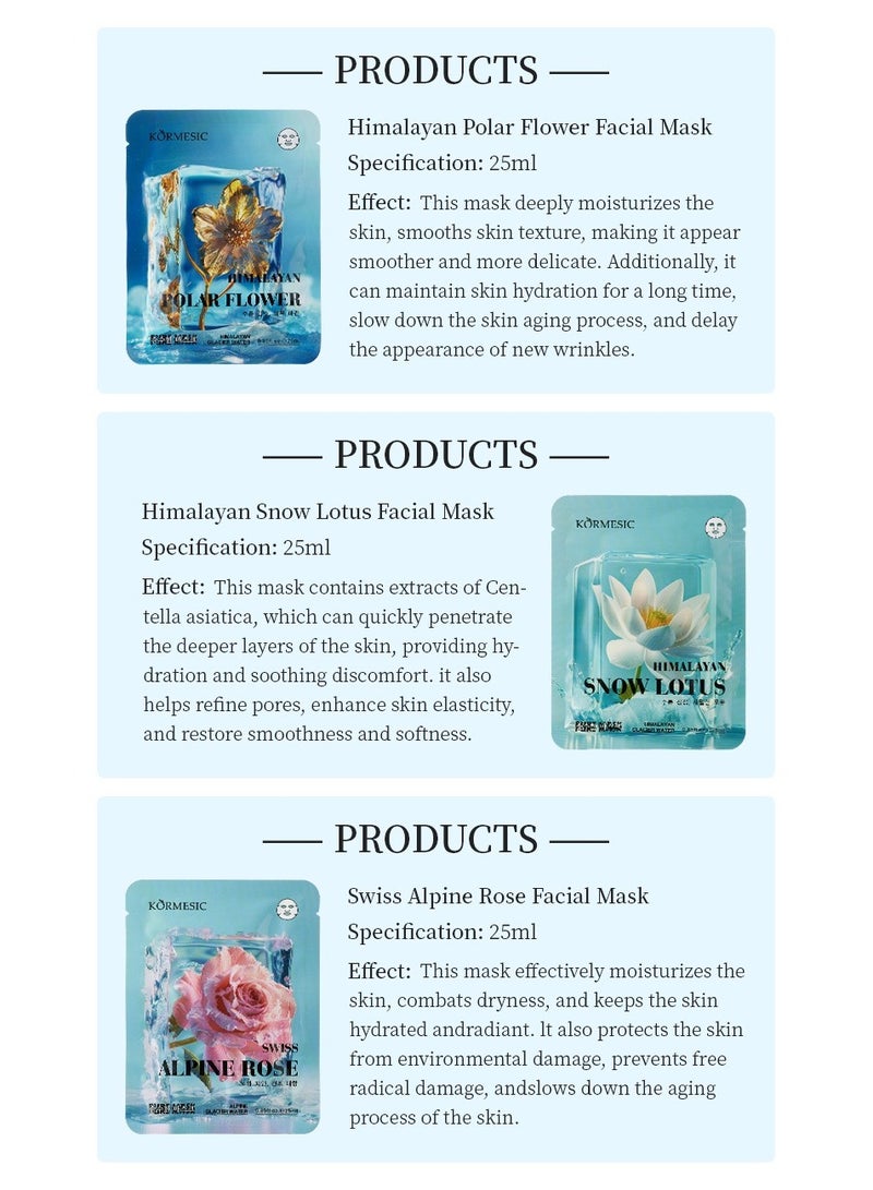 Kormesic وردة جبال الألب ترطيب وتضييق قناع 25 مل-5 حزم - Image 2