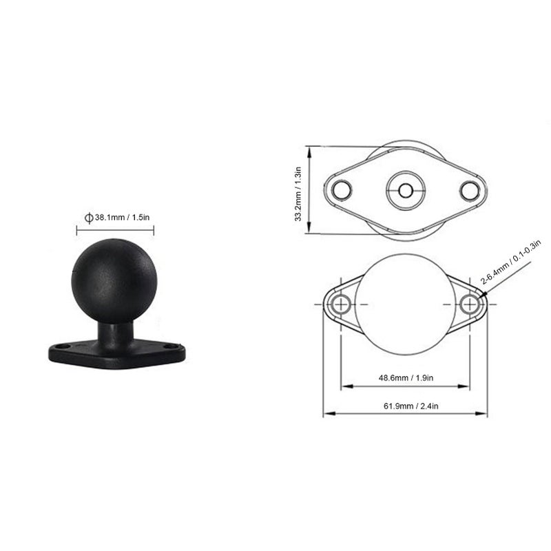 Heavy Duty Aluminum Alloy Double Socket Arm Ball Mount For Tablet Phone Vehicle Boat - Image 4