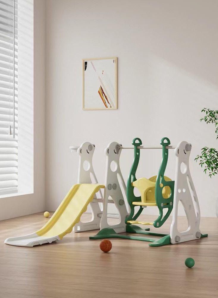 RBWTOYS RBWTOYS- 3 in 1 Swing and slide for Kids Toddler Climber and Swing Set with Basketball Hoops  - Image 2