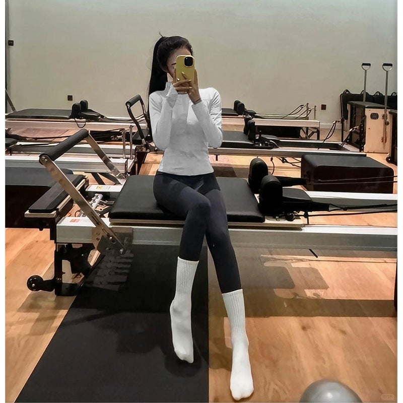 Generic Quick-Drying Clothes Sports Jacket Womens Tight-Fit Workout Yoga Clothes Long Sleeve Zipper Cardigan Running Fitness Clothes Spring White coat 