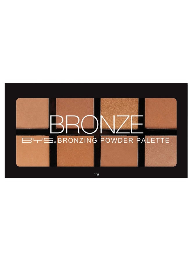 BYS Bronzing Powder Palette 8 Color Shades Bronze Contour Sculpt Highlight Makeup Set Matte & Shimmer Finish - Image 1