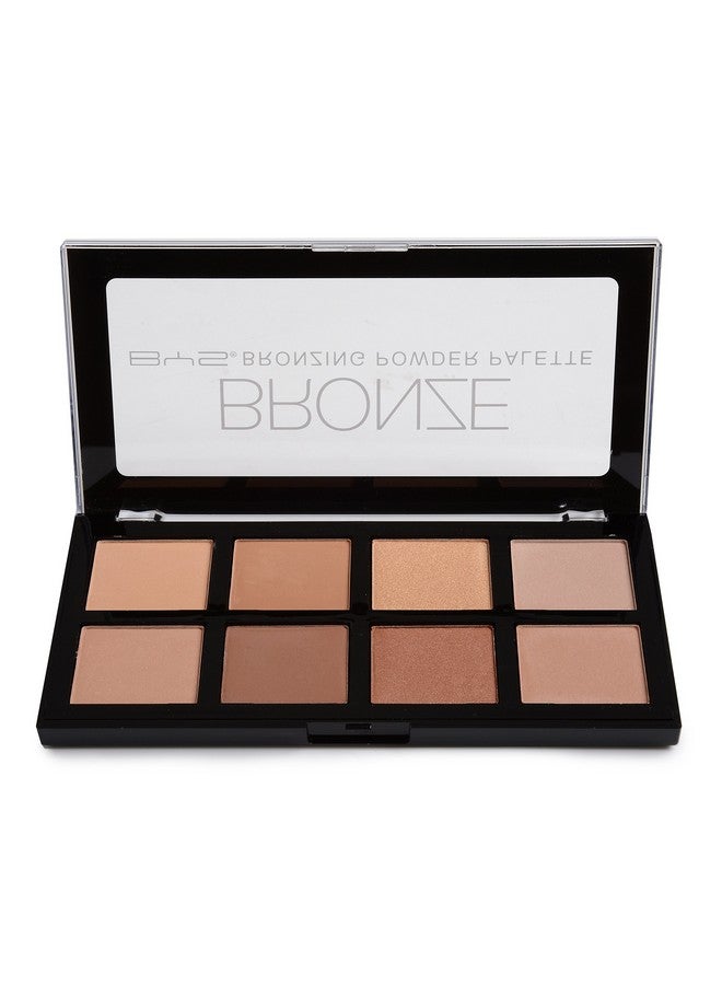 BYS Bronzing Powder Palette 8 Color Shades Bronze Contour Sculpt Highlight Makeup Set Matte & Shimmer Finish - Image 3