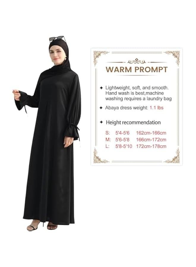 Arabest Women's Muslim Kaftan Abaya Dress Eid Prayer Dress for Women Islamic Daily Dress Smooth Flowy Muslim Women Clothes - Image 3