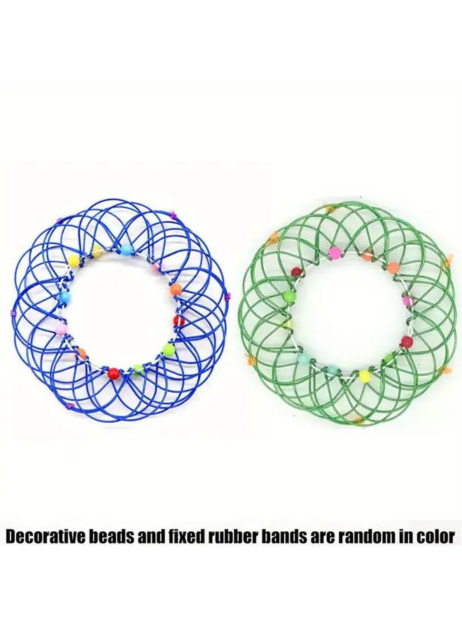 Blue Green Magic Flower Basket Toy Flexible Iron Wire Design Vibrant Plastic Flowers - Image 1