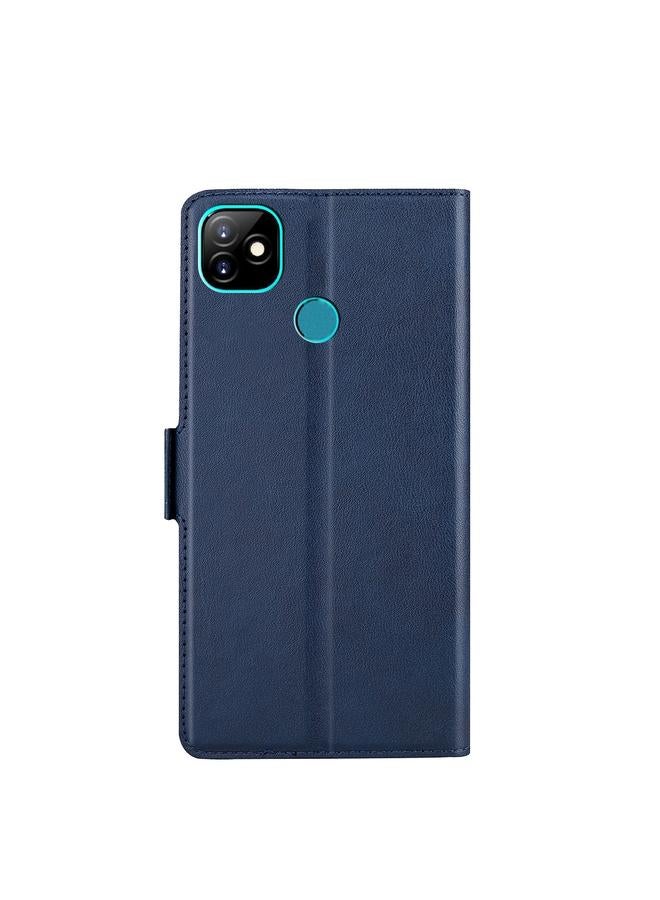 زبون جراب لهاتف Infinix Itel Vision 1 مصنوع من جلد البولي يوريثان الحراري مع مشبك جانبي رفيع للغاية قابل للطي أفقيًا مع حامل وفتحة بطاقة - Image 3