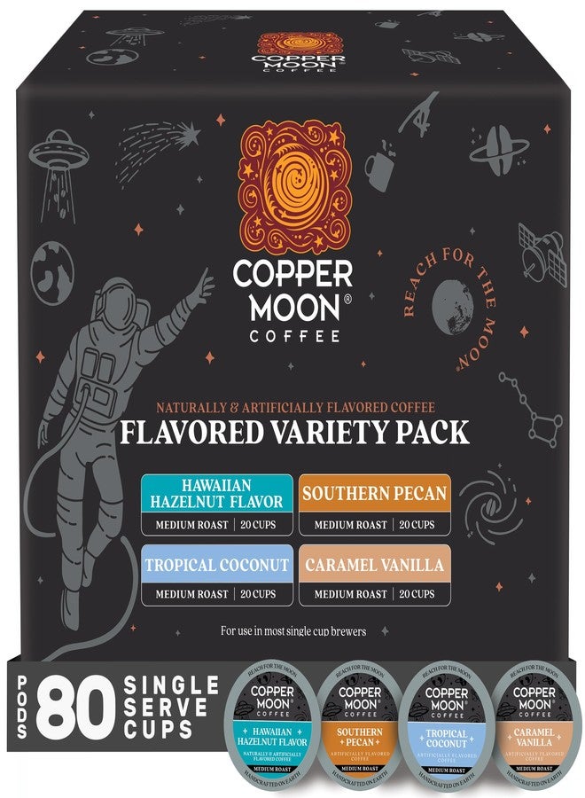 Copper Moon Single Serve Coffee Pods For Keurig K-Cup Brewers, Light/Medium Roast, Flavored Variety Pack, 80 Count - Image 1