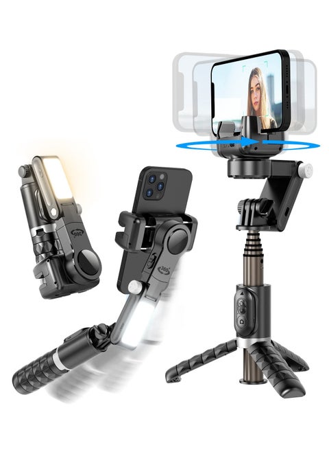 Selfie Stick Gimbal Stabilizer Auto Balance 1-Axis Stabilizer for Smartphones with 360° Face Tracking Vlog Live Video Recording