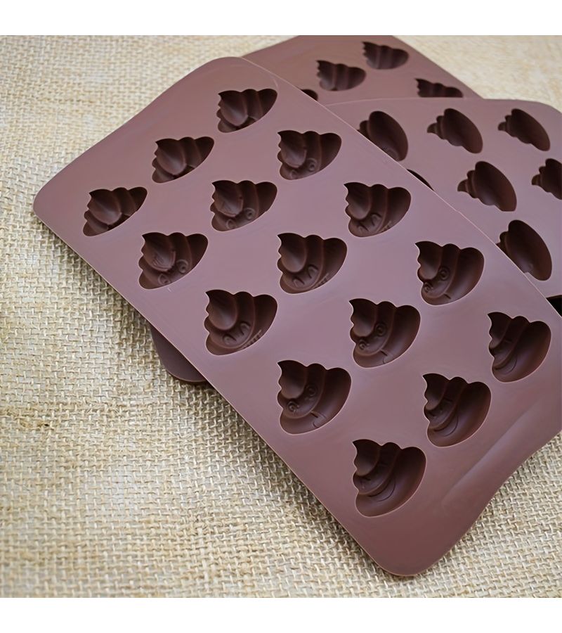 1pc 15 Cavity Poop Chocolate Silicone Mold Candy Fondant Mold Baking Mold Easy Release Color - Image 4