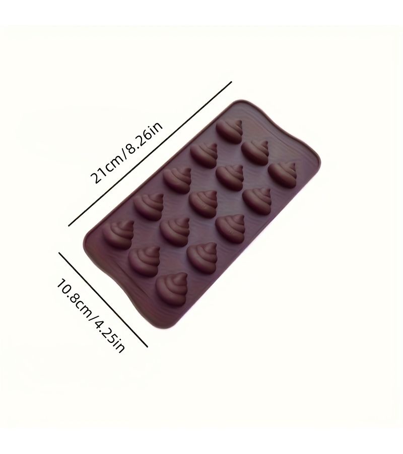1pc 15 Cavity Poop Chocolate Silicone Mold Candy Fondant Mold Baking Mold Easy Release Color - Image 3