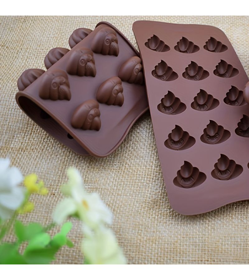 1pc 15 Cavity Poop Chocolate Silicone Mold Candy Fondant Mold Baking Mold Easy Release Color - Image 2