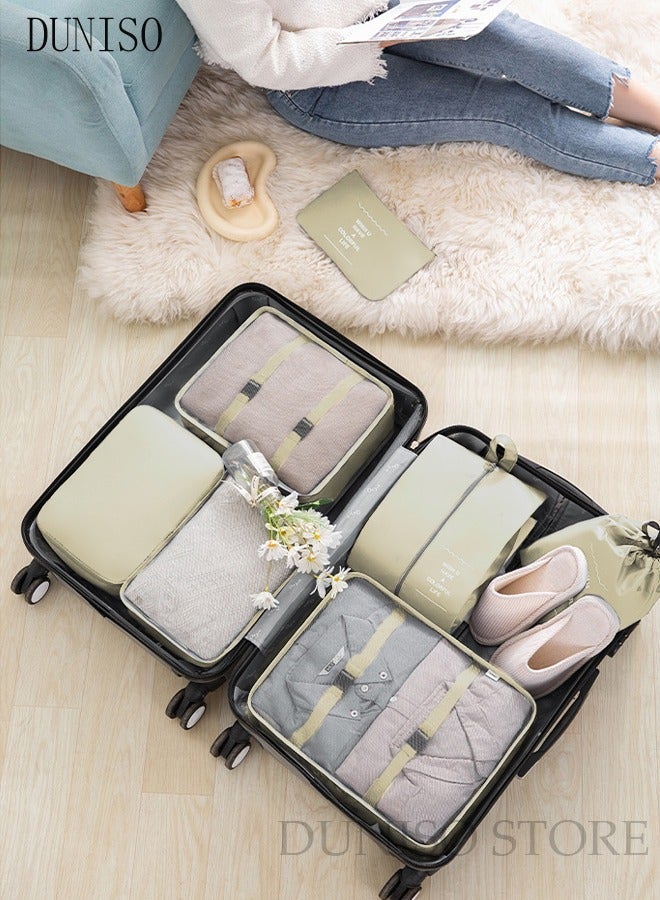 DUNISO 7PCS Travel Storage Bag Set Multi-functional Clothing Sorting Packages Travel Packing Compression Pouche Luggage Organizer Pouch for Moving Traveling - Image 5