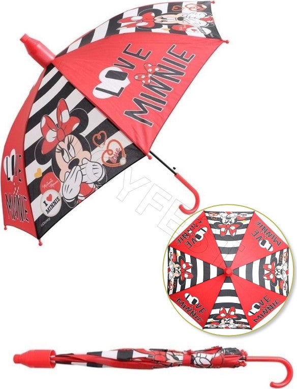 Toyfest Minnie Mouse Love Minnie PVC Protective Covered Children's Umbrella - 3 - 12 Years Diameter: 85 cm  - Image 1