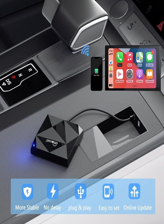 OTTOCAST U2-AIR Wireless CarPlay Adapter 2024 - Apple CarPlay Wireless Adapter Convert Wired to Wireless Plug & Play Dongle 5Ghz WiFi Auto Connect Online Update for iPhone & OEM Wired CarPlay Cars - Image 3