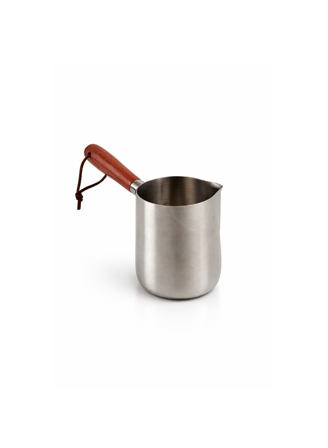 IDEAL PACK Stainless Steel Milk Pot with Wooden Handle - Image 1