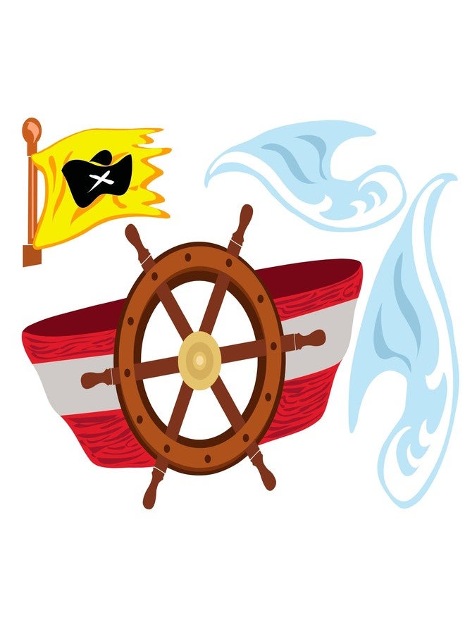 Wallies Wall Decals, Pirate Ship Headboard Wall Mural, 50-inch x 48-inch - Image 1