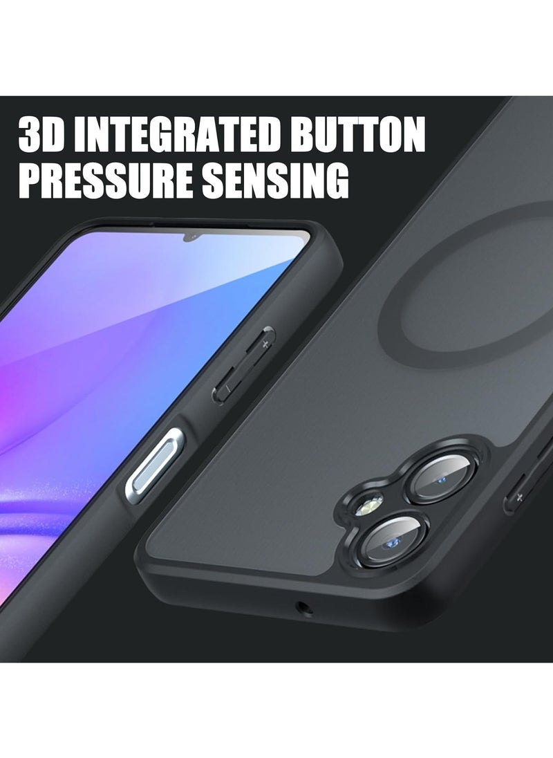 for Samsung Galaxy A06 Case, Compatible with Mag-Safe Wireless Charging, Shockproof Airbag, Frosted Armor Back Cover, TPU Bumper and Matte PC Transparent Design Cover for Samsung Galaxy A06