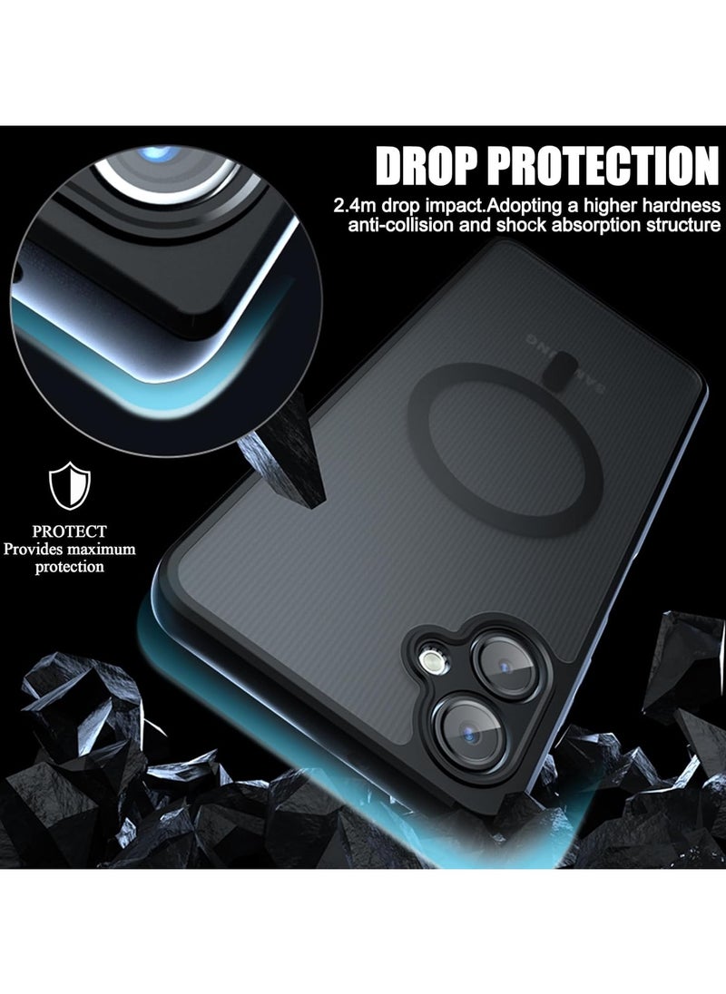 VKL for Samsung Galaxy A06 Case, Compatible with Mag-Safe Wireless Charging, Shockproof Airbag, Frosted Armor Back Cover, TPU Bumper and Matte PC Transparent Design Cover for Samsung Galaxy A06  - Image 4