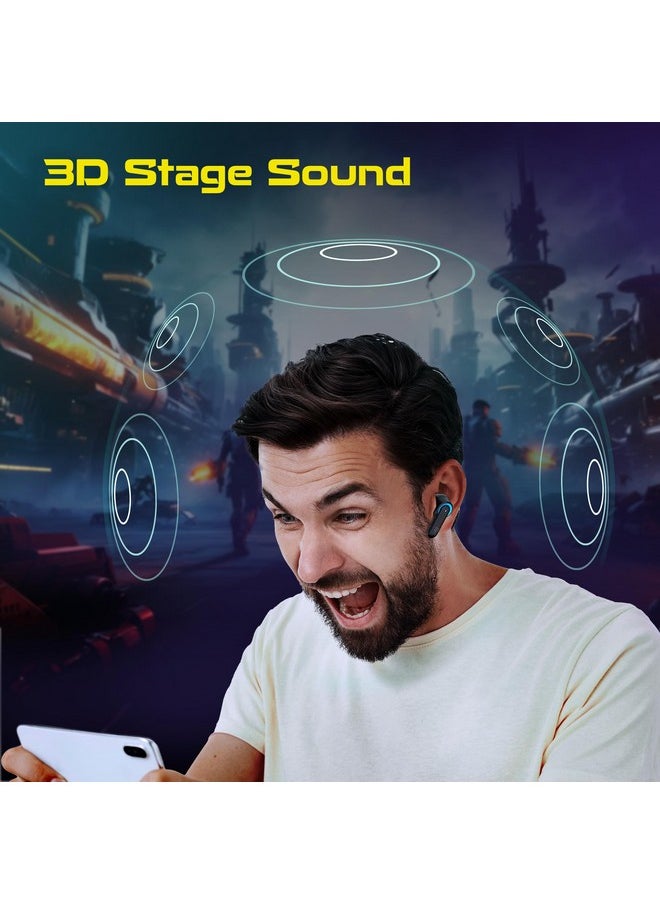 Crossbeats - CrossBeats Fury Max Gaming TWS in-Ear Buds |100hr Playtime Bluetooth Earphones | RGB Lights | BT v5.4 | 30ms Low Latency | 360° Spatial Audio | 3D Sound Stage | 6 mics AI ENC | Dual EQ Modes(Black) - Image 1