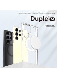 araree araree Duple M Designed for Samsung Galaxy S24 Ultra Case – Compatible with MagSafe Accessories, Shockproof Hybrid PC + TPU, Anti-Yellowing Transparent Cover, Slim Fit, Wireless Charging Support - Matt Black  - Image 2