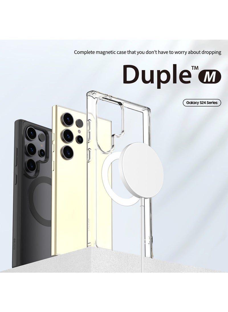 araree - araree Duple M Designed for Samsung Galaxy S24 Ultra Case – Compatible with MagSafe Accessories, Shockproof Hybrid PC + TPU, Anti-Yellowing Transparent Cover, Slim Fit, Wireless Charging Support - Matt Black - Image 1