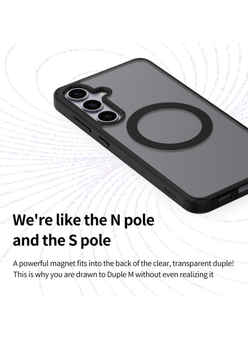 araree - araree Duple M Designed for Samsung Galaxy S24 Ultra Case – Compatible with MagSafe Accessories, Shockproof Hybrid PC + TPU, Anti-Yellowing Transparent Cover, Slim Fit, Wireless Charging Support - Matt Black - Image 1