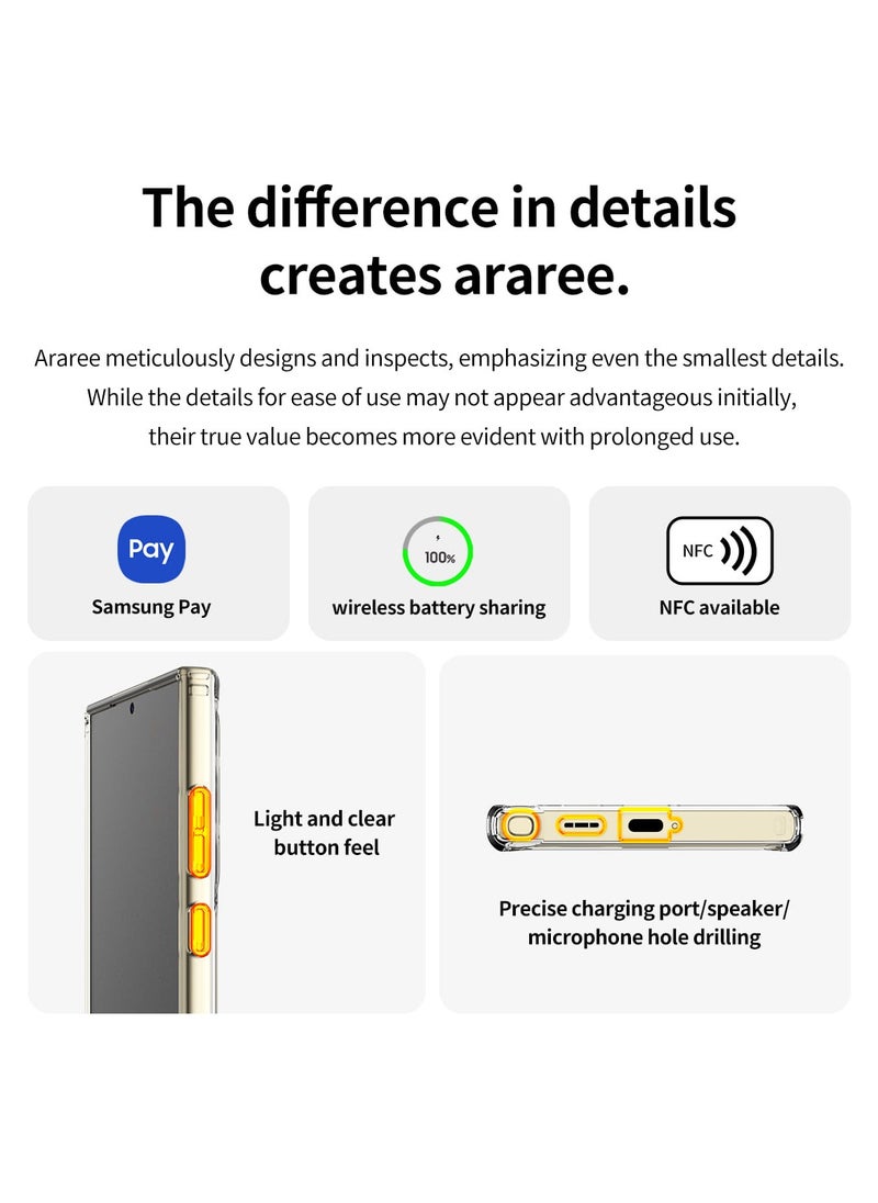 araree - araree Duple M Designed for Samsung Galaxy S24 Ultra Case – Compatible with MagSafe Accessories, Shockproof Hybrid PC + TPU, Anti-Yellowing Transparent Cover, Slim Fit, Wireless Charging Support - Matt Black - Image 1