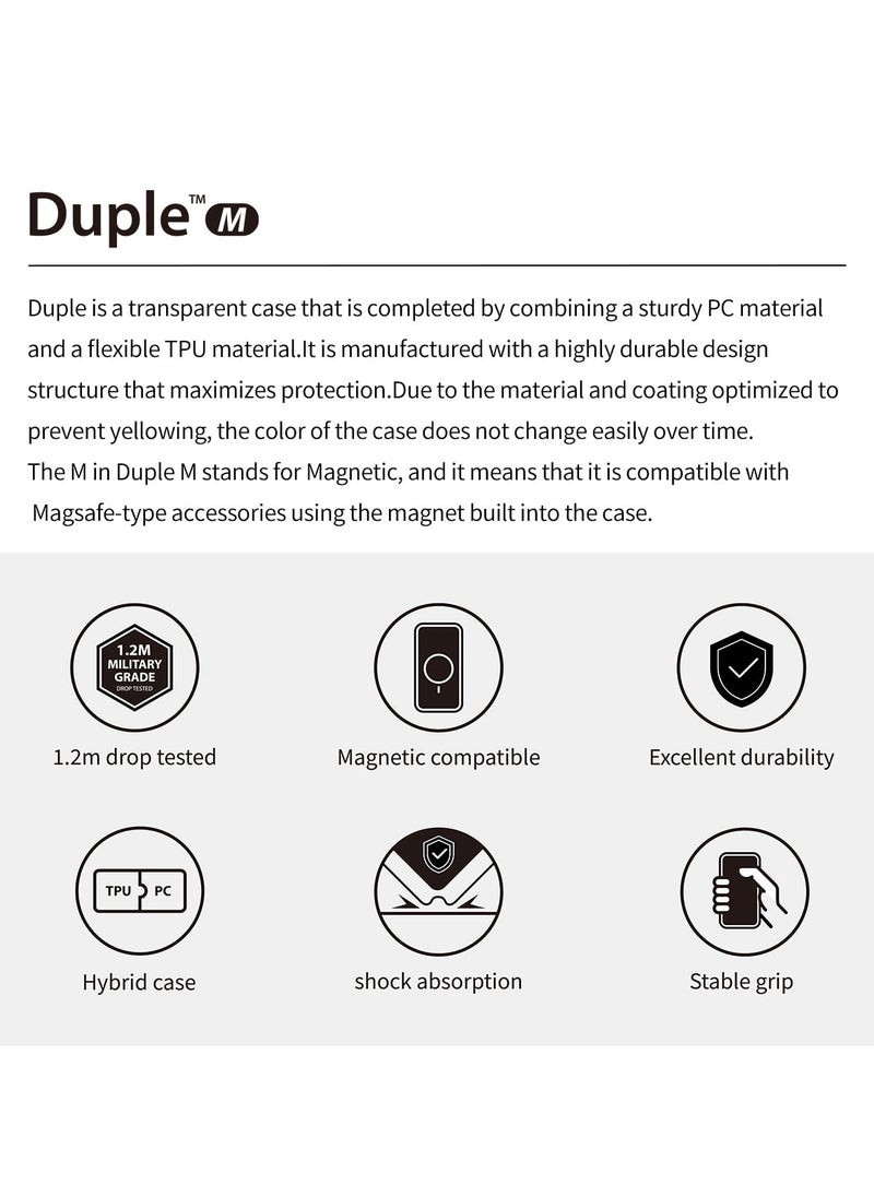 araree - araree Duple M Designed for Samsung Galaxy S24 Ultra Case – Compatible with MagSafe Accessories, Shockproof Hybrid PC + TPU, Anti-Yellowing Transparent Cover, Slim Fit, Wireless Charging Support - Matt Black - Image 1