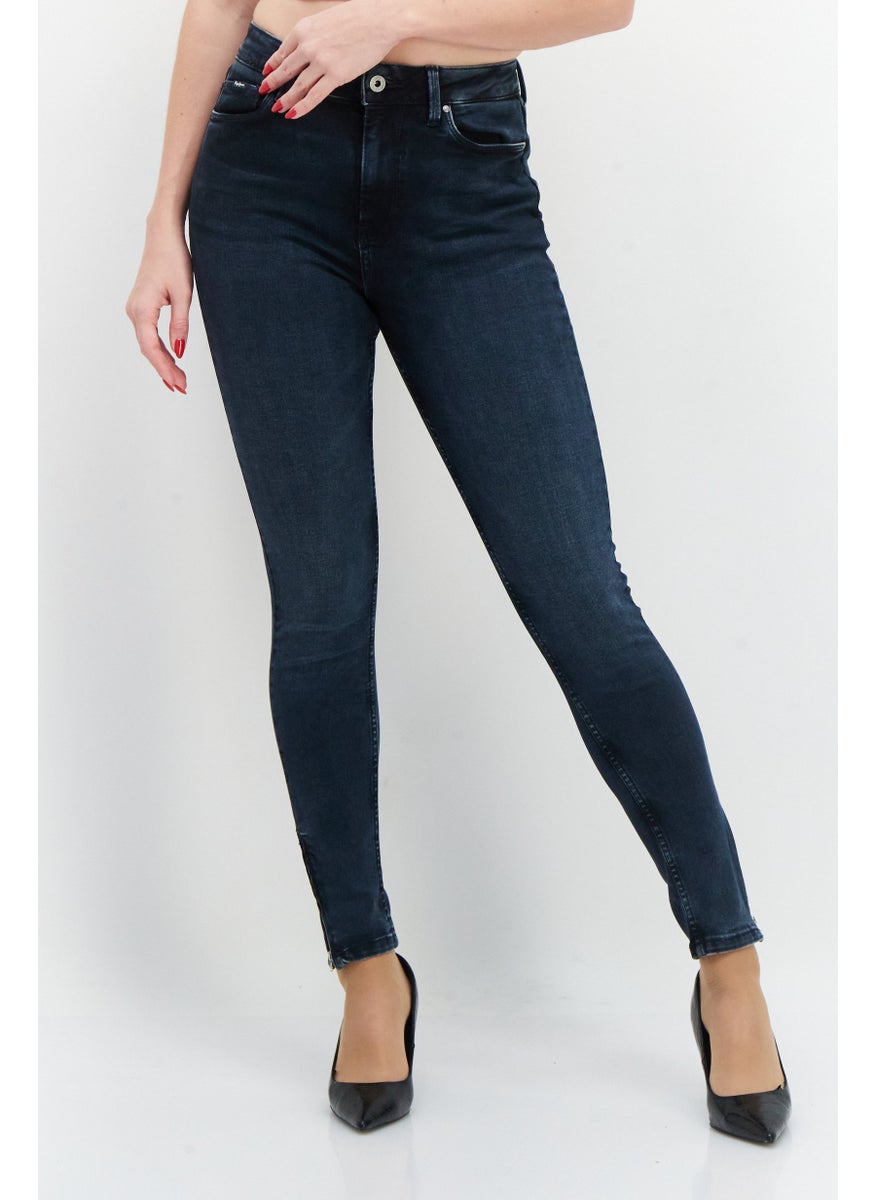 Pepe Jeans Women Skinny Fit Solid Stretchable Denim Jeans, Dark Navy  - Image 1