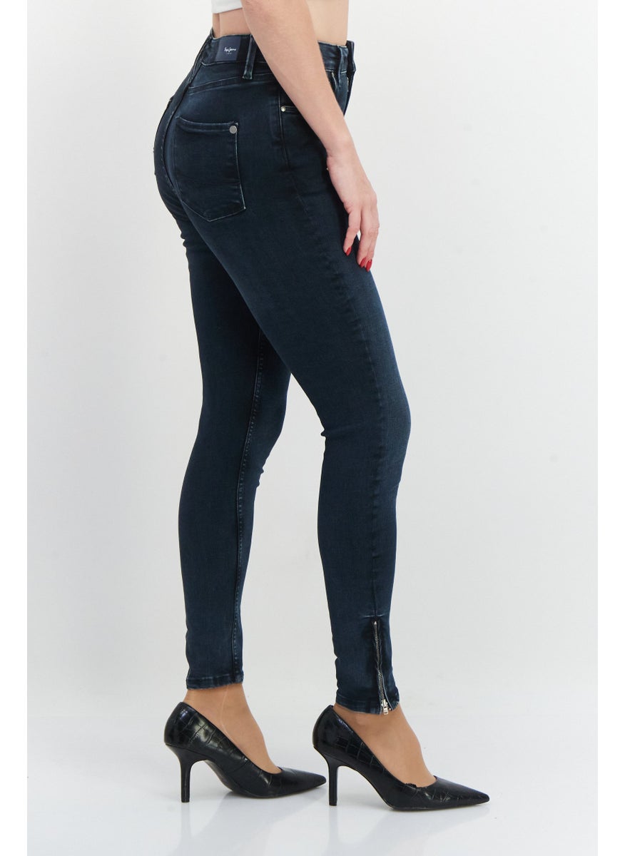 Pepe Jeans Women Skinny Fit Solid Stretchable Denim Jeans, Dark Navy  - Image 4