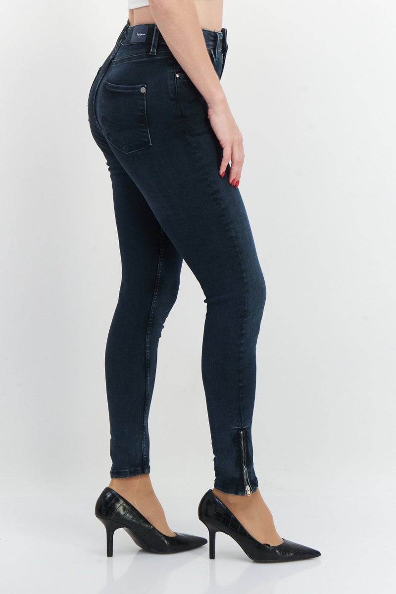 Pepe Jeans Women Skinny Fit Solid Stretchable Denim Jeans, Dark Navy - Image 2