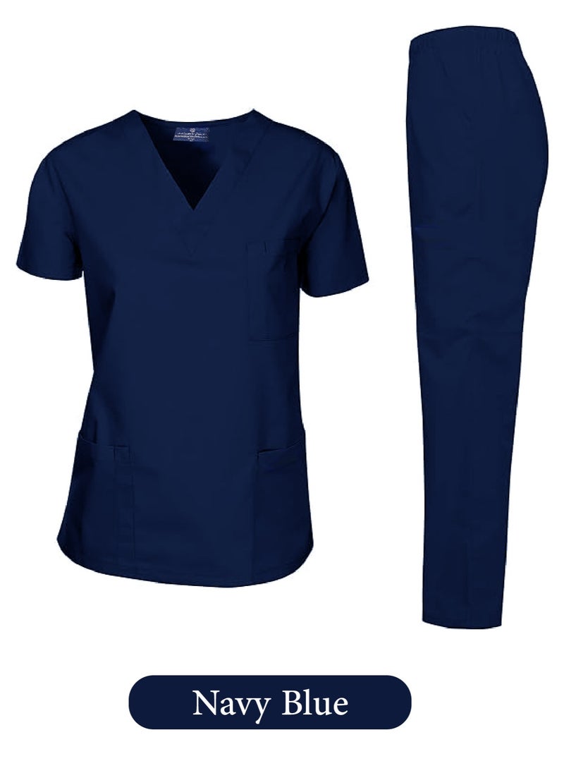 International Uniform L.L.C Scrubs Medical Uniform Unisex Top and Pants Navy Blue Color  - Image 1