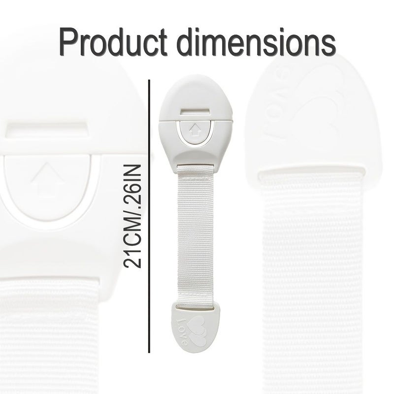 4 Pack Child Safety Strap Lock Versatile Latch for Drawers Refrigerator Toilet Lid - Image 2