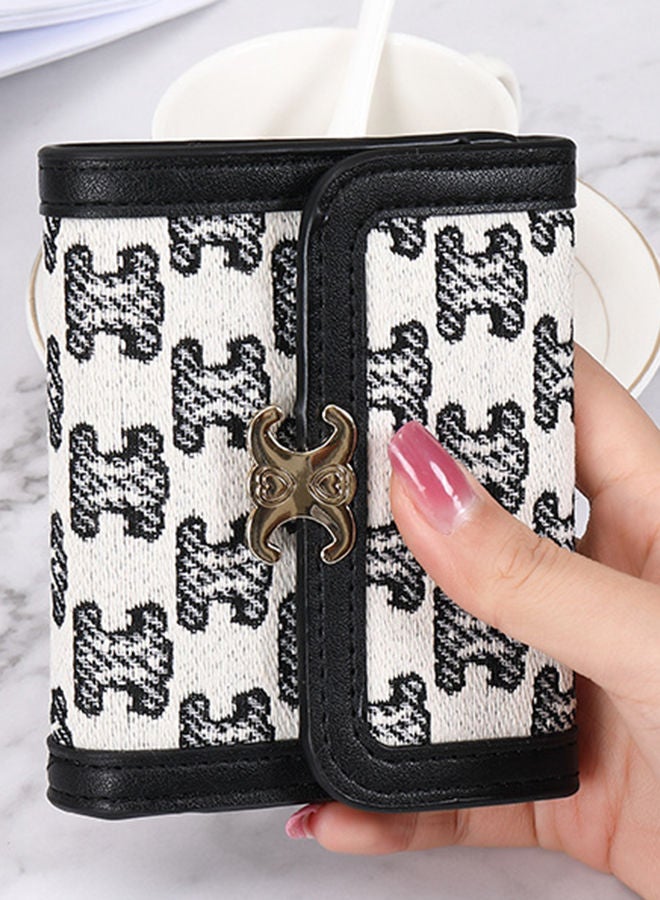 Women's Multi-Function Three Fold Short Canvas Wallet  - Image 3